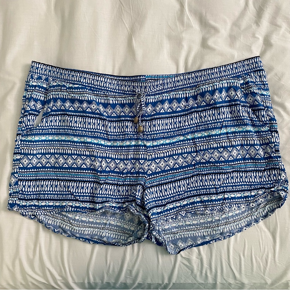 OLD NAVY Blue Patterned Lounge Shorts / Pajama Shorts